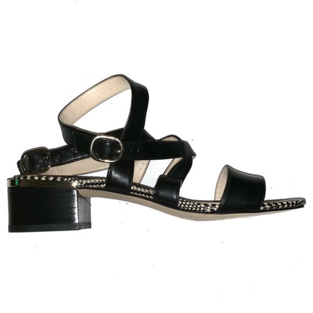 Nine West sz 7 1/2 black strappy leather sandals